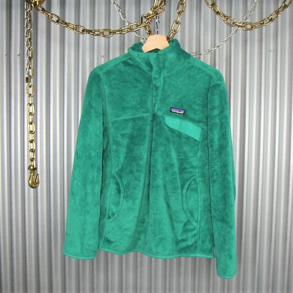 Patagonia Sweaters - V310 Patagonia Snap-T Deep Pile Pullover Sweater Moss Green Women's Size Large